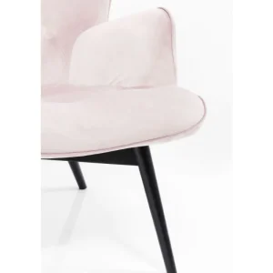 KARE Design Cadeirão Preto Vicky Velvet Malva New