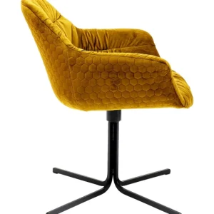 KARE Design Cadeirão Rotativo Colmar Amarelo Discount