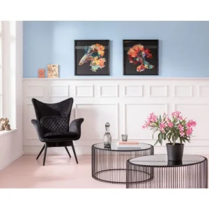 KARE Design Cadeirão Tudor em Veludo Preto Sale