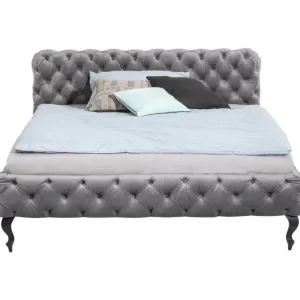 KARE Design Cama Desire em veludo Cinzento 200x200cm Sale
