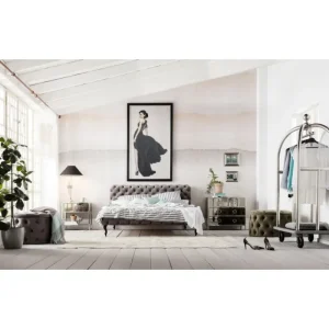 KARE Design Cama Desire em veludo Cinzento 180x200 cm Hot