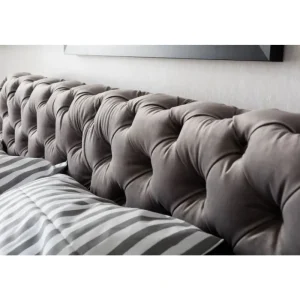 KARE Design Cama Desire em veludo Cinzento 200x200cm Sale