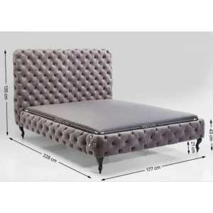 KARE Design Cama Desire High Cinzenta 160x200 cm Best