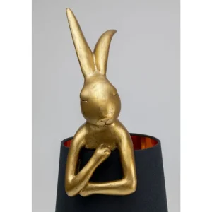 KARE Design Candeeiro de mesa Animal Rabbit Dourado/Preto 68 cm Fashion