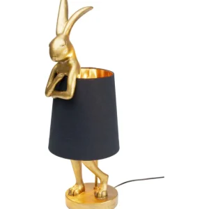 KARE Design Candeeiro de mesa Animal Rabbit Dourado/Preto 68 cm Fashion