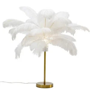 KARE Design Candeeiro de mesa Feather Palm White 60 cm Fashion