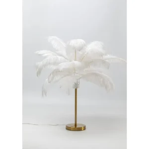 KARE Design Candeeiro de mesa Feather Palm White 60 cm Fashion