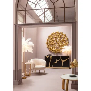 KARE Design Candeeiro de mesa Feather Palm White 60 cm Fashion