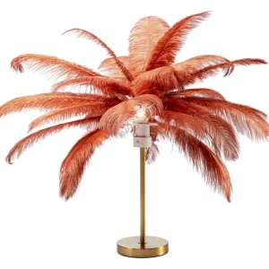 KARE Design Candeeiro de mesa Feather Palm Rusty Red 60 cm Outlet