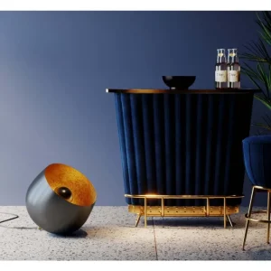 KARE Design Candeeiro de pé Apollon Smooth Black Ø50cm Fashion