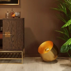 KARE Design Candeeiro de pé Apollon Smooth Dourado Ø50 cm Clearance