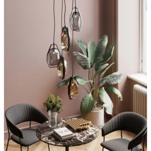 KARE Design Candeeiro de Tecto Diamond Fever Spiral Preto Ø42cm New