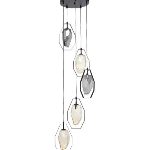 KARE Design Candeeiro de Tecto Diamond Fever Spiral Preto Ø42cm New