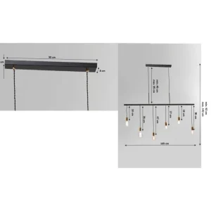 KARE Design Candeeiro de Tecto Pole Preto Six Clearance