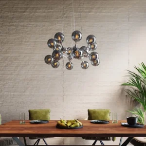 KARE Design Candeeiro suspenso Atomic Balls Prateado Ø74cm Discount
