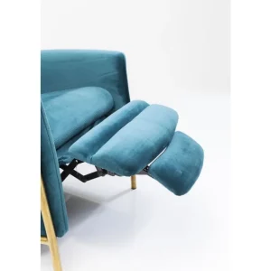 KARE Design Chaise Longue Lazy em veludo Azul Hot