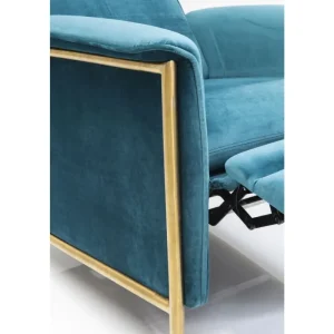 KARE Design Chaise Longue Lazy em veludo Azul Hot