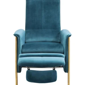KARE Design Chaise Longue Lazy em veludo Azul Hot