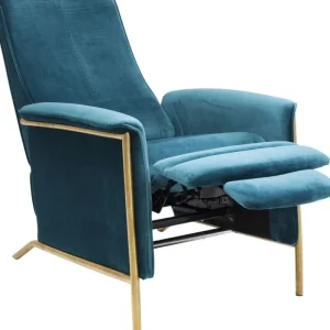 KARE Design Chaise Longue Lazy em veludo Azul Hot