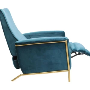 KARE Design Chaise Longue Lazy em veludo Azul Hot
