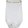 KARE Design Copo de água Diamond Gold Rim Outlet