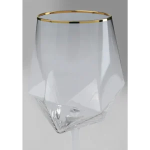 KARE Design Copo de vinho Diamond Gold Rim Hot
