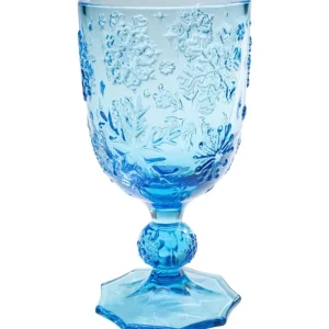 KARE Design Copo de vinho Ice Flowers azul Outlet