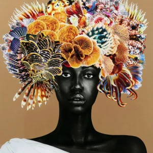 KARE Design Imagem emoldurada Flower Hair 120x120 cm Discount