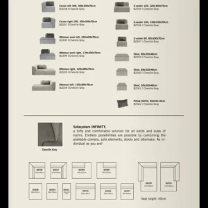 KARE Design Módulo 80cm/2 Lug. Infinity Elements Cinzento Outlet