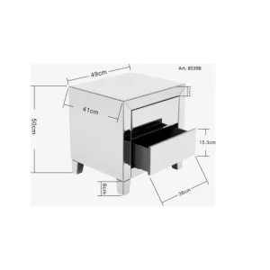 KARE Design Mesa Cabceira Luxury Push 2 Gavetas Cinzento Fashion