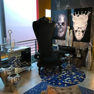 KARE Design Mesa de Apoio Barocco Alu Ø27cm Outlet