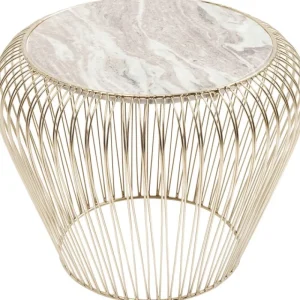 KARE Design Mesa de Apoio Beam em mármore Cinzento Dourado Ø43cm Hot