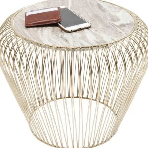 KARE Design Mesa de Apoio Beam em mármore Cinzento Dourado Ø43cm Hot