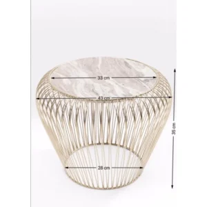 KARE Design Mesa de Apoio Beam em mármore Cinzento Dourado Ø43cm Hot