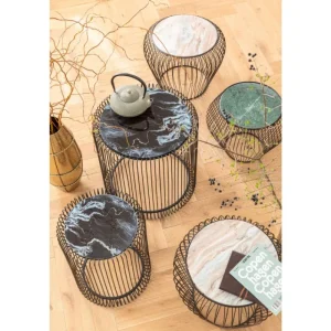 KARE Design Mesa de Apoio Beam em mármore Verde Ø40cm Outlet