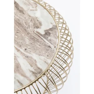 KARE Design Mesa de Apoio Beam em mármore Cinzento Dourado Ø43cm Hot