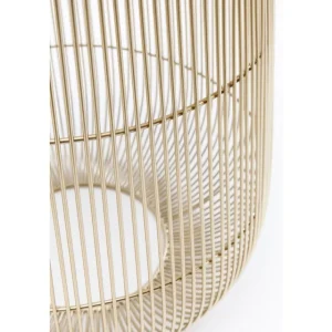 KARE Design Mesa de Apoio Beam em mármore Branco e Dourada Ø32cm Fashion