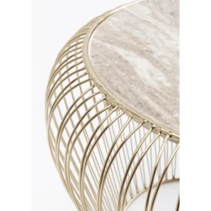 KARE Design Mesa de Apoio Beam em mármore Cinzento Dourado Ø43cm Hot