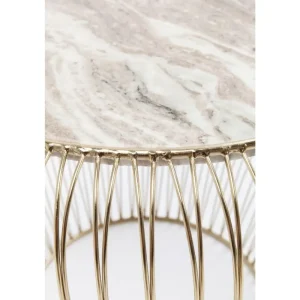 KARE Design Mesa de Apoio Beam em mármore Cinzento Dourado Ø43cm Hot