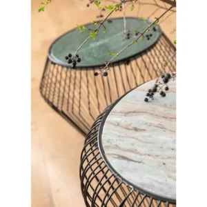 KARE Design Mesa de Apoio Beam em mármore Verde Ø40cm Outlet