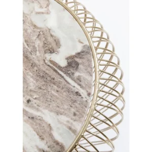 KARE Design Mesa de Apoio Beam em mármore Cinzento Dourado Ø43cm Hot