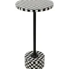 KARE Design Mesa de apoio Domero Chess Preto/Branco Ø25cm Outlet