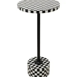 KARE Design Mesa de apoio Domero Chess Preto/Branco Ø25cm Outlet
