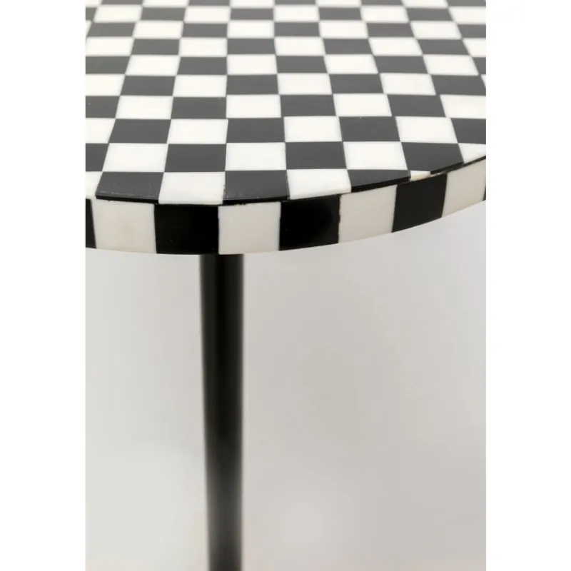 mesa_de_apoio_domero_ches_2.webp KARE Design Mesa de apoio Domero Chess Preto/Branco Ø25cm Outlet