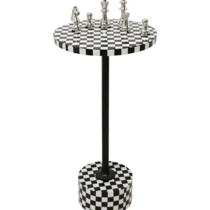 KARE Design Mesa de apoio Domero Chess Preto/Branco Ø25cm Outlet
