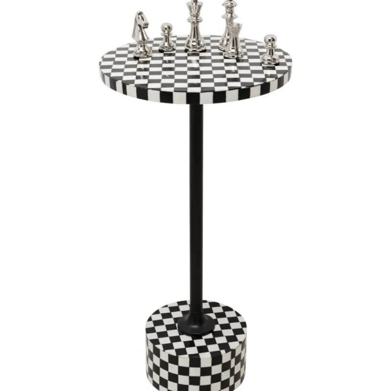 mesa_de_apoio_domero_ches_4.webp KARE Design Mesa de apoio Domero Chess Preto/Branco Ø25cm Outlet