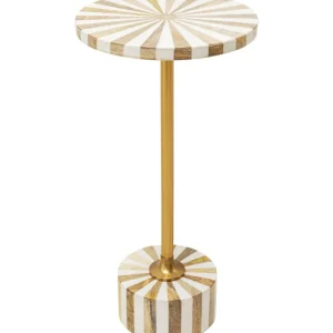 KARE Design Mesa de apoio Domero Cirque Dourado/Branco Ø25cm Discount
