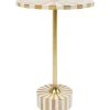 KARE Design Mesa de apoio Domero Cirque Gold White Ø40 cm Clearance