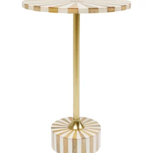 KARE Design Mesa de apoio Domero Cirque Gold White Ø40 cm Clearance