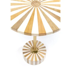 KARE Design Mesa de apoio Domero Cirque Gold White Ø40 cm Clearance